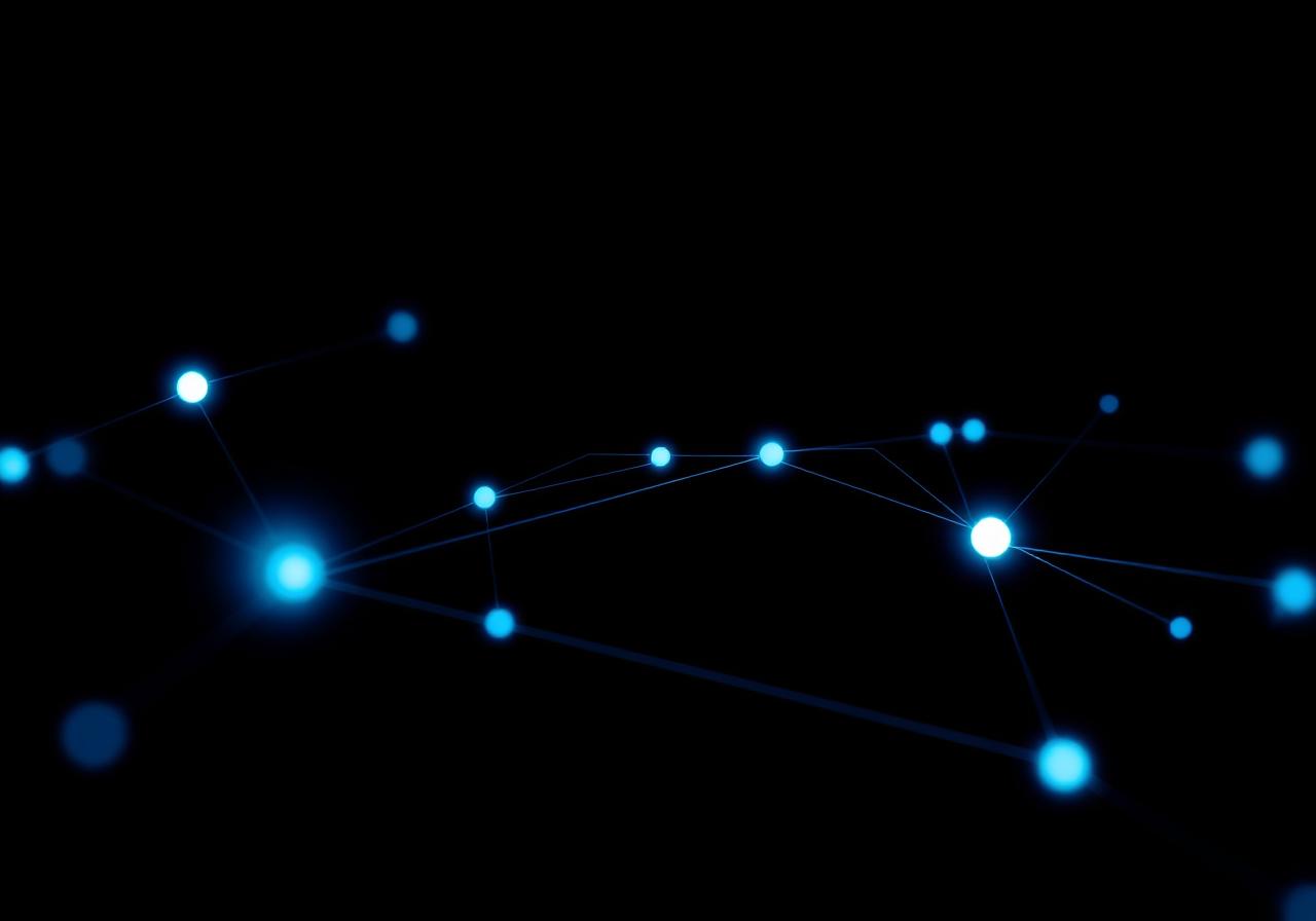 Pontos de luz conectados representando leads em tempo real