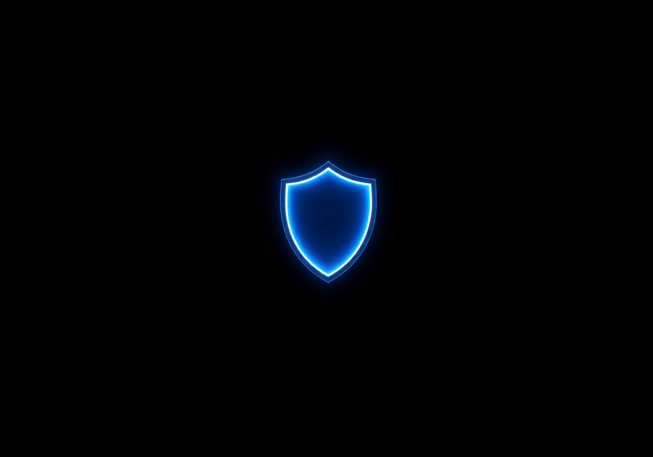 Escudo luminoso representando segurança por loja