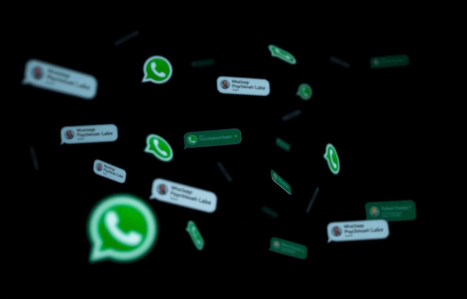 Mensagens de WhatsApp dispersas representando caos operacional